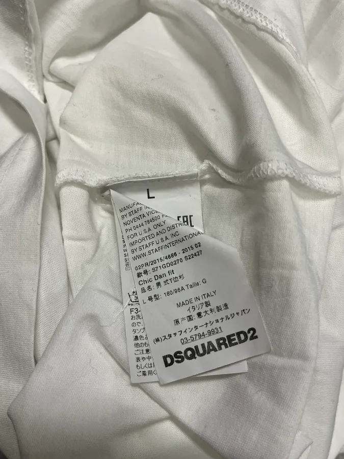 AW2015 Dsquared2 Eagle V-Neck White Longsleeves - Image 10
