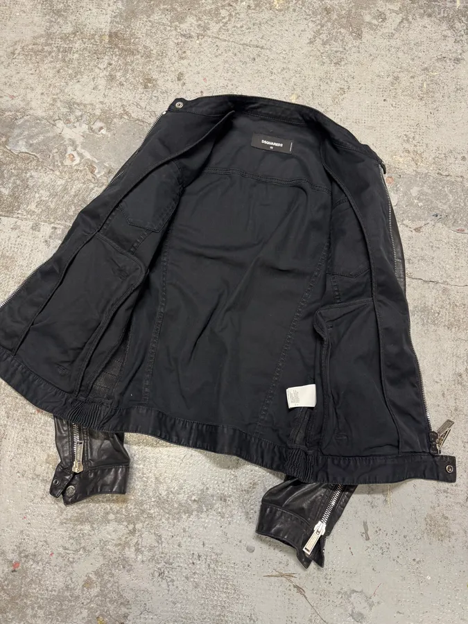 AW2015 Dsquared2 Waxed Black Trucker Jacket - Image 8