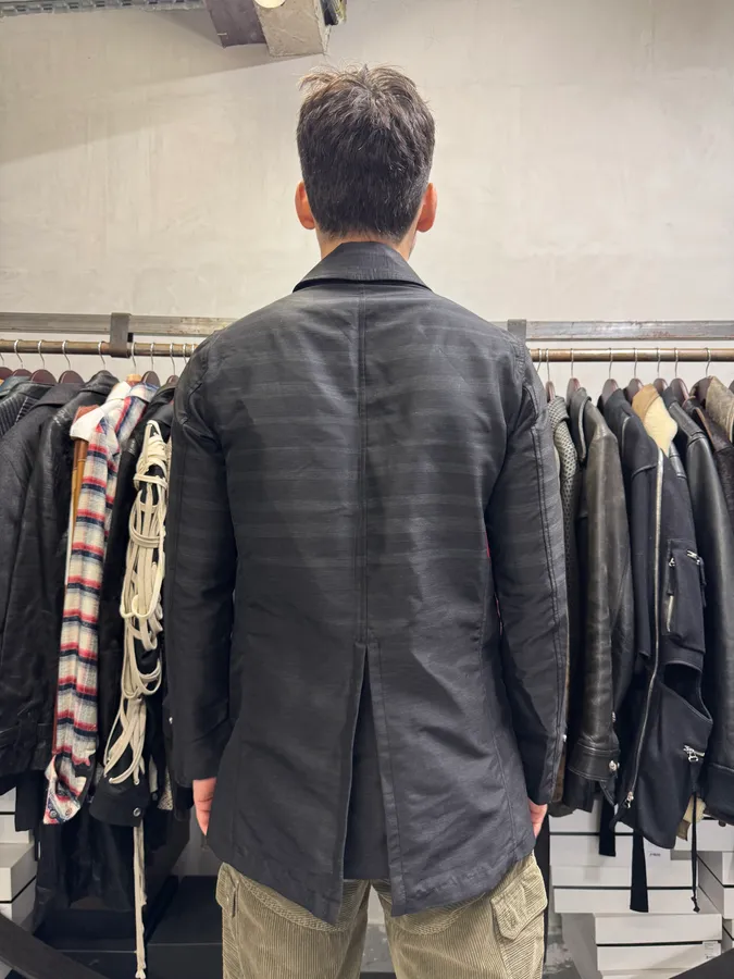 AW2015 Emporio Armani Black Long Obscure Coach Jacket - Image 3