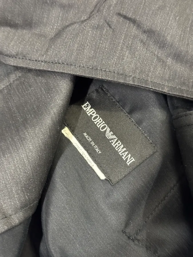 AW2015 Emporio Armani Black Long Obscure Coach Jacket - Image 7