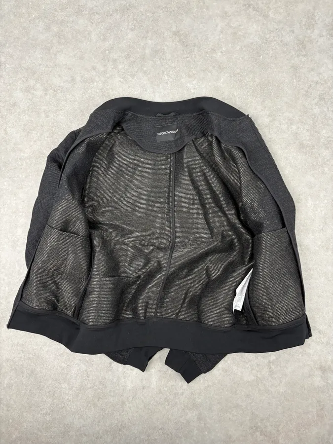 AW2015 Emporio Armani Black Wool Aura Bomber Jacket - Image 9