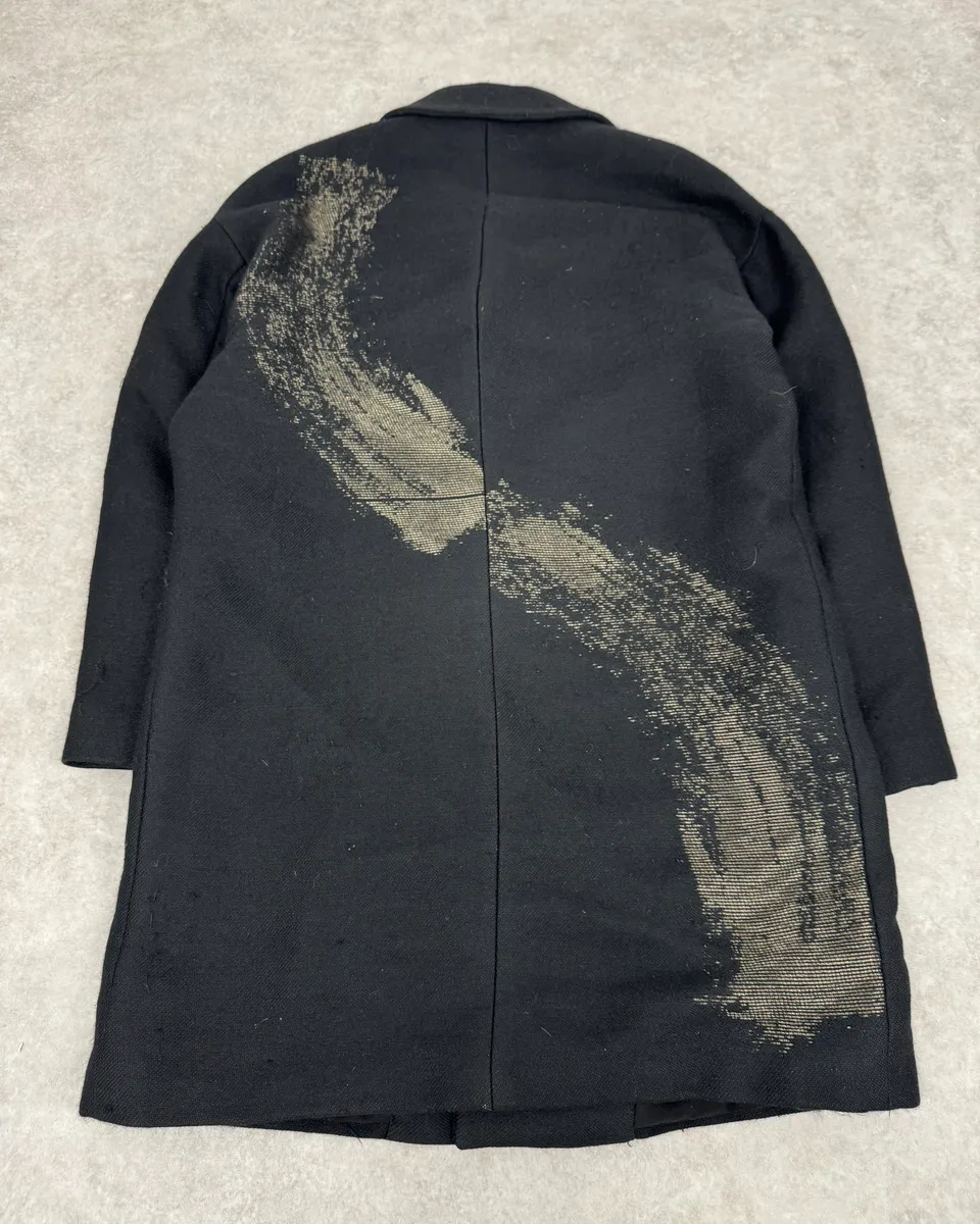 AW2015 Emporio Armani Black Wool Aura Long Trench Jacket - Image 9
