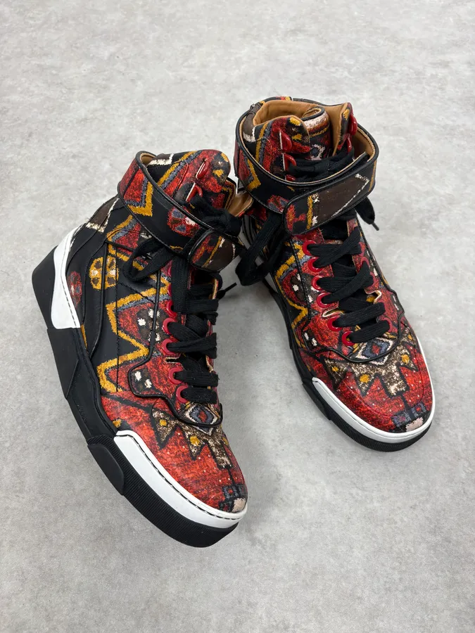 AW2015 Givenchy Persan Red Mozaic High Leather Tyson Sneakers by Riccardo Tisci - Image 5