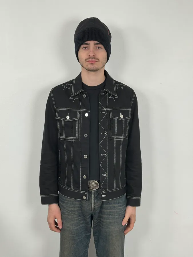 AW2015 Givenchy Stars Black Trucker Denim Jacket by Riccardo Tisci - Image 2