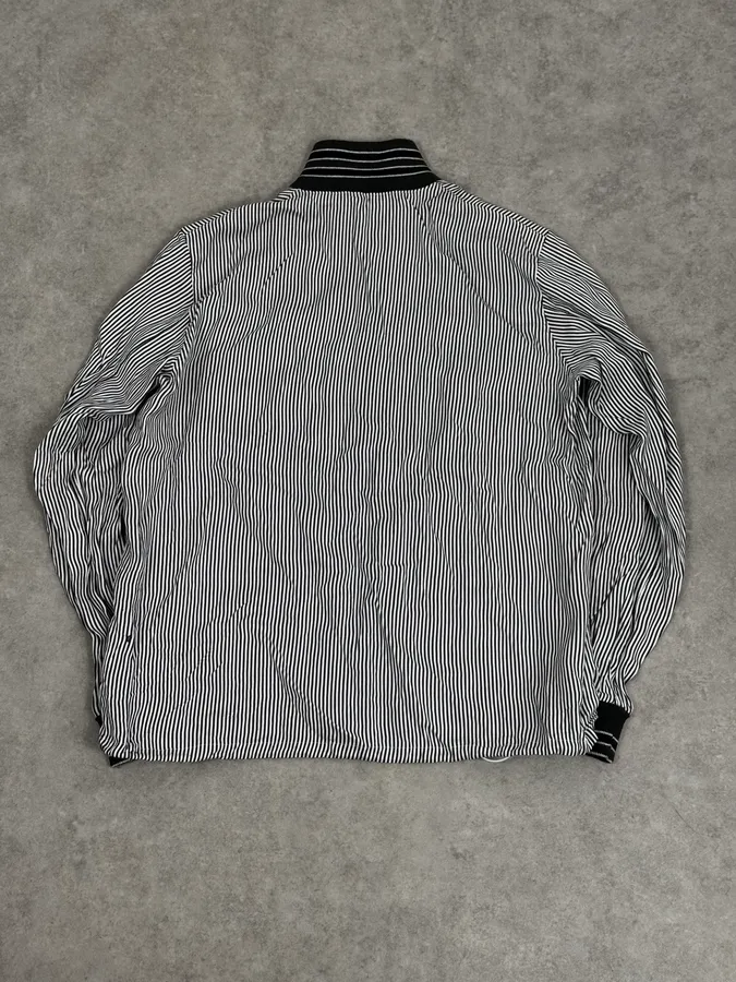 AW2015 Jil Sander Black & White Striped Light Zip-Up Jacket - Image 3