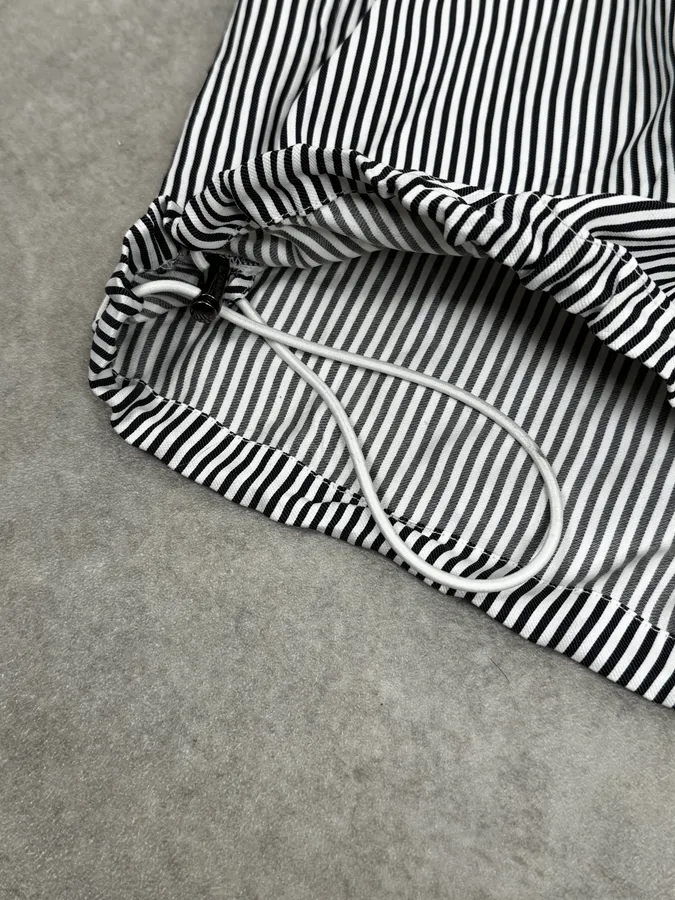 AW2015 Jil Sander Black & White Striped Light Zip-Up Jacket - Image 9