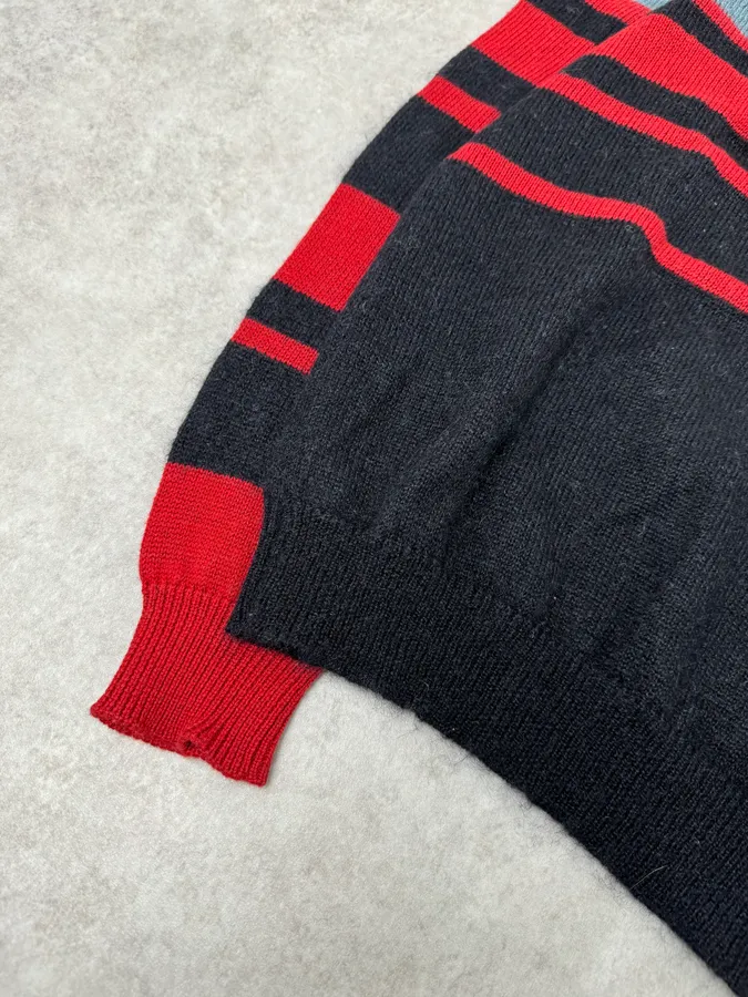 AW2015 Maison Margiela Red & Black Striped Wool Sweater - Image 6