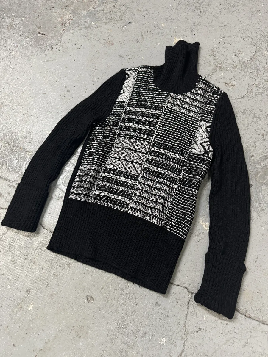 AW2015 Maison Margiela Wool Black & White Turtleneck - Image 5