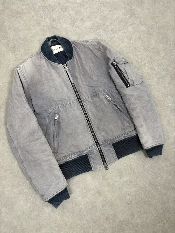 AW2015 Our Legacy Grey Tie Dye Bomber Jacket - Image 4