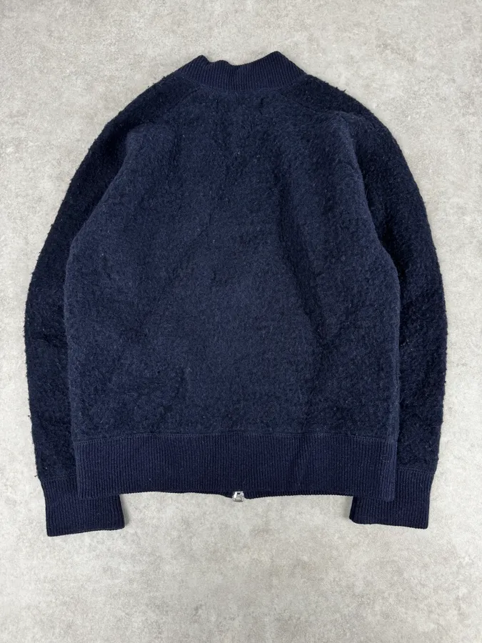 AW2015 Our Legacy Shaggy Navy Blue Zip-up Sweater - Image 4