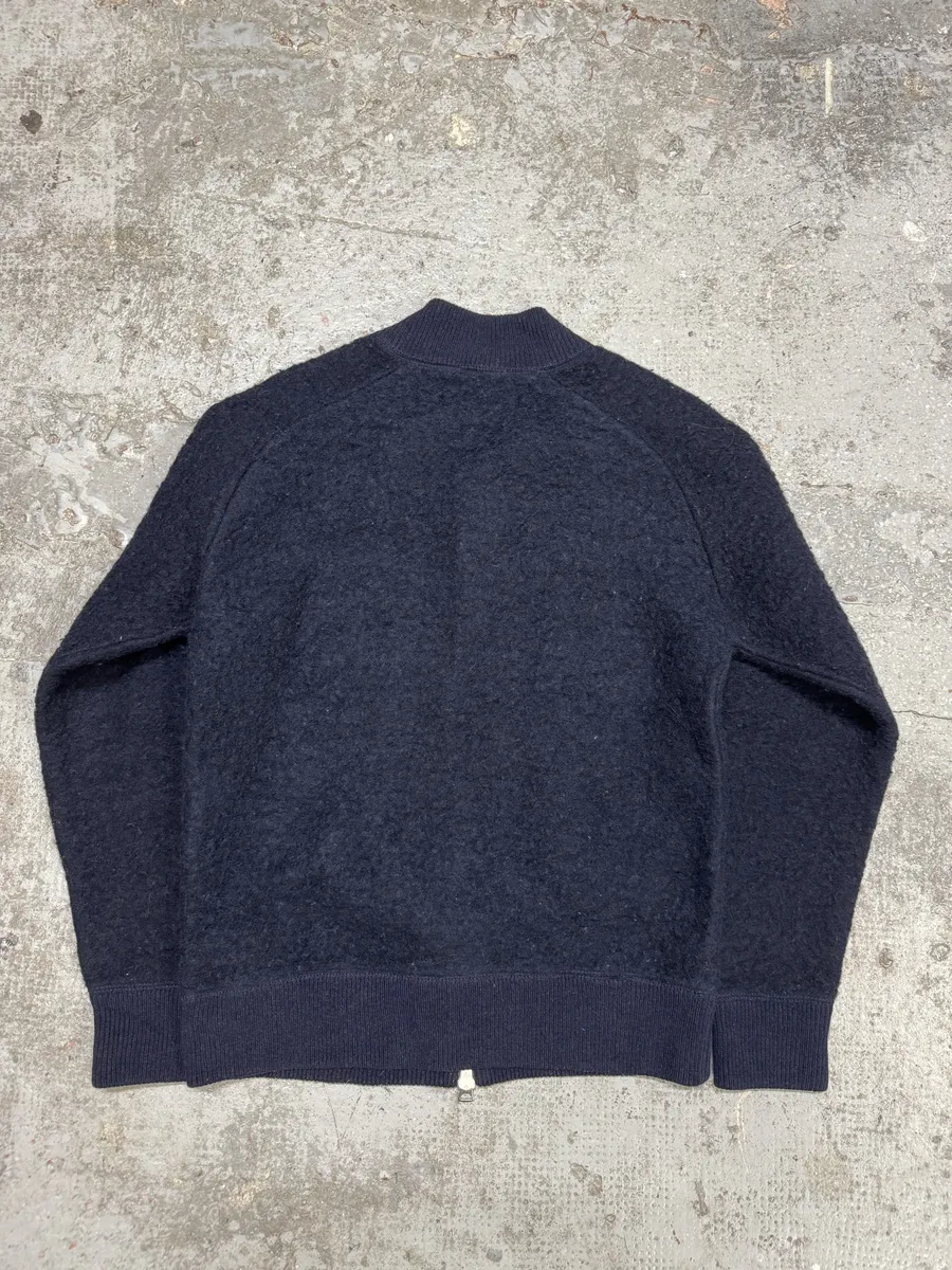 AW2015 Our Legacy Wool Shaggy Navy Zip-Up Sweater - Image 2