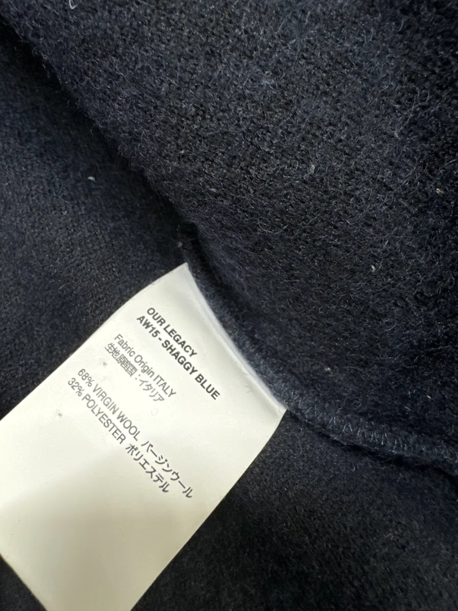 AW2015 Our Legacy Wool Shaggy Navy Zip-Up Sweater - Image 7