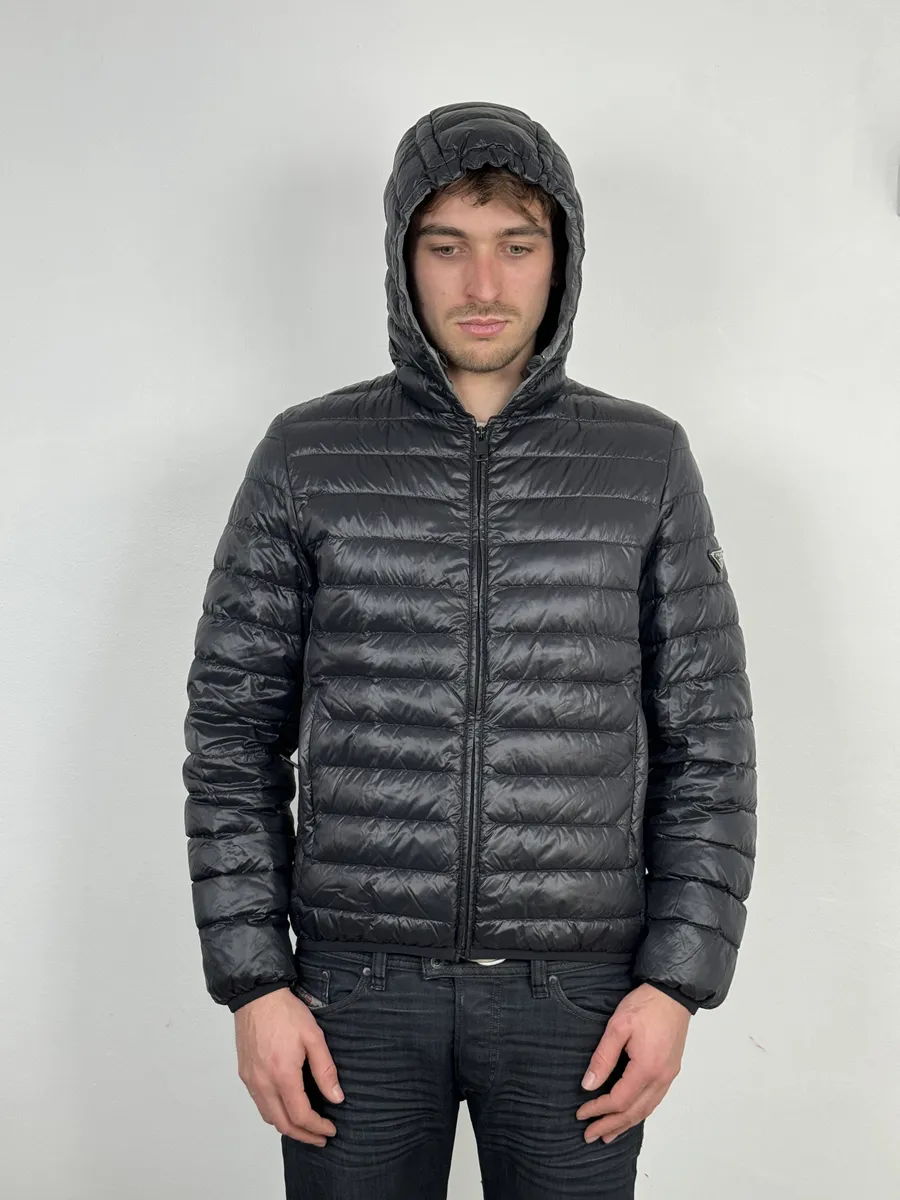 AW2015 Prada Black Hooded Puffer Quilted Jacket - Image 4