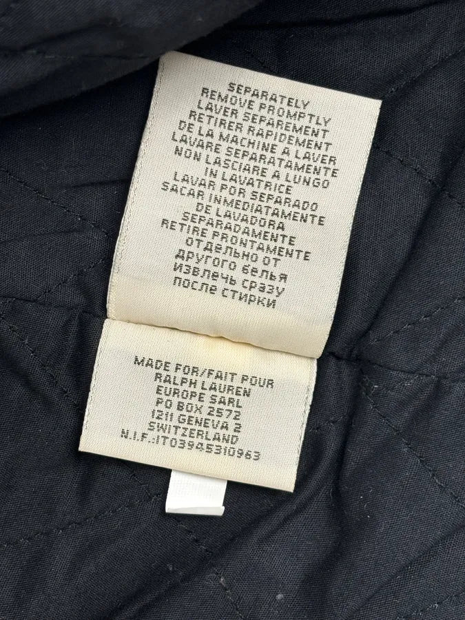 AW2015 Ralph Lauren Black Officer Waxed Double-Breasted Coat - Image 10
