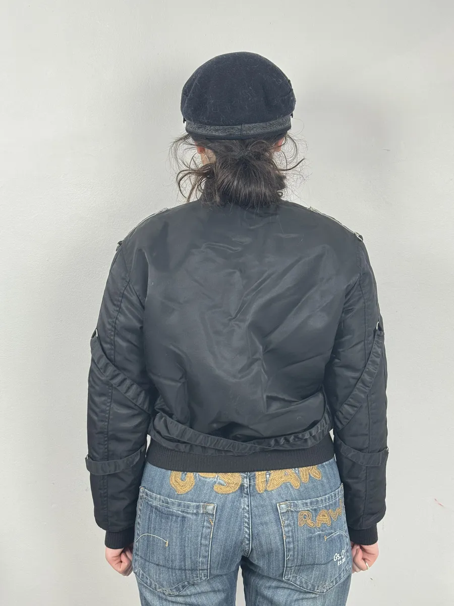AW2015 Saint Laurent Black Bondage Multi Zip Bomber Jacket by Hedi Slimane - Image 4