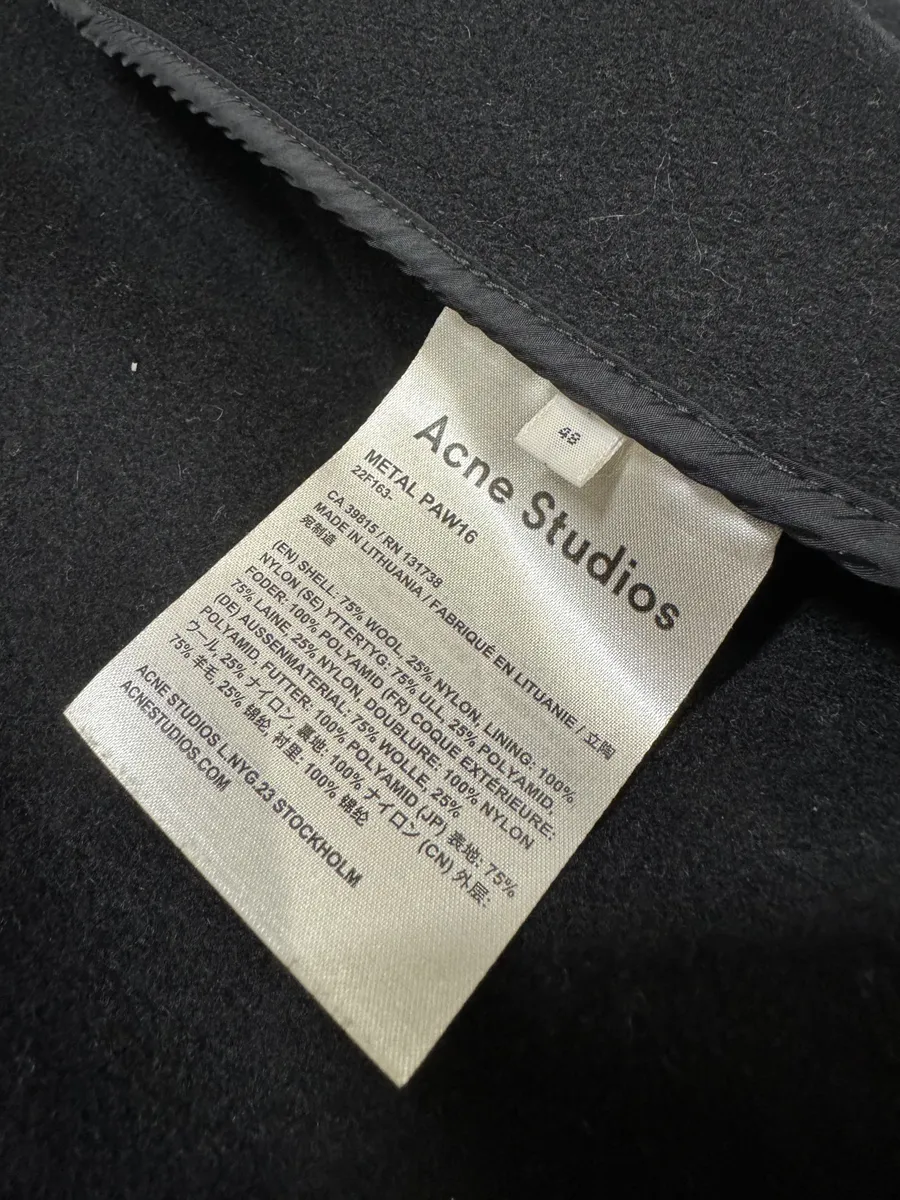 AW2016 Acne Studios Black Minimalist Wool Jacket - Image 6