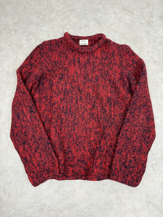 AW2016 Acne Studios Kris Red & Black Wool Sweater