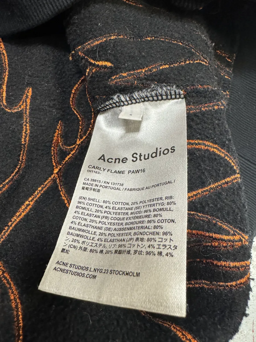 AW2016 Acne Studios Magma Black & Red Flame Crewneck Sweater - Image 10