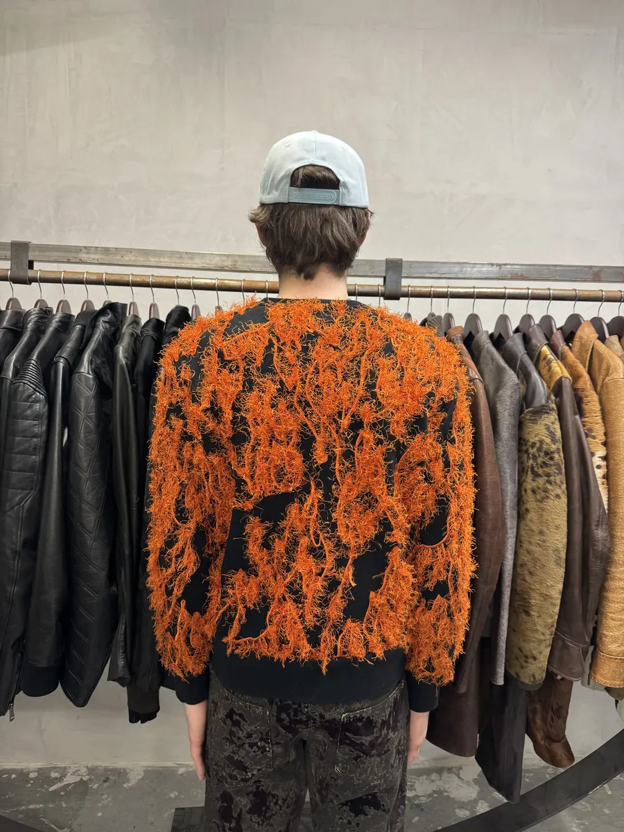AW2016 Acne Studios Magma Black & Red Flame Crewneck Sweater - Image 3