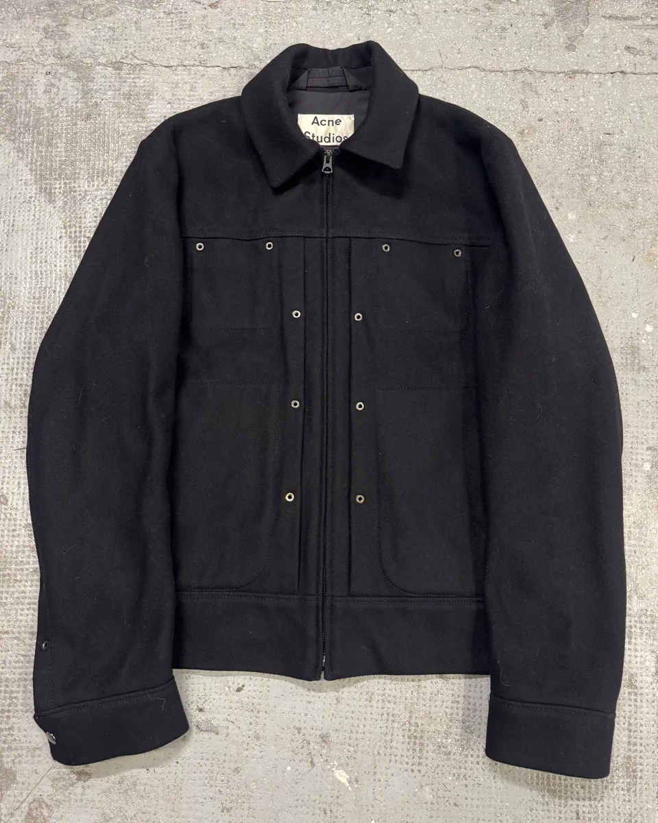 AW2016 Acne Studios Navy Wool Structured Jacket
