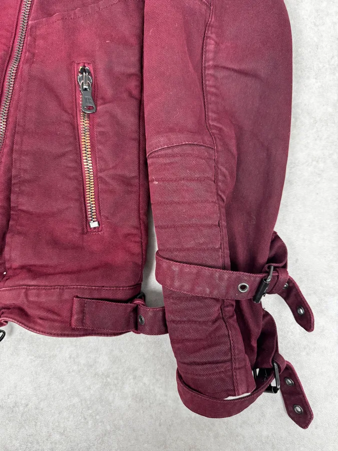 AW2016 Balmain Burgundy Red Biker Jacket - Image 9