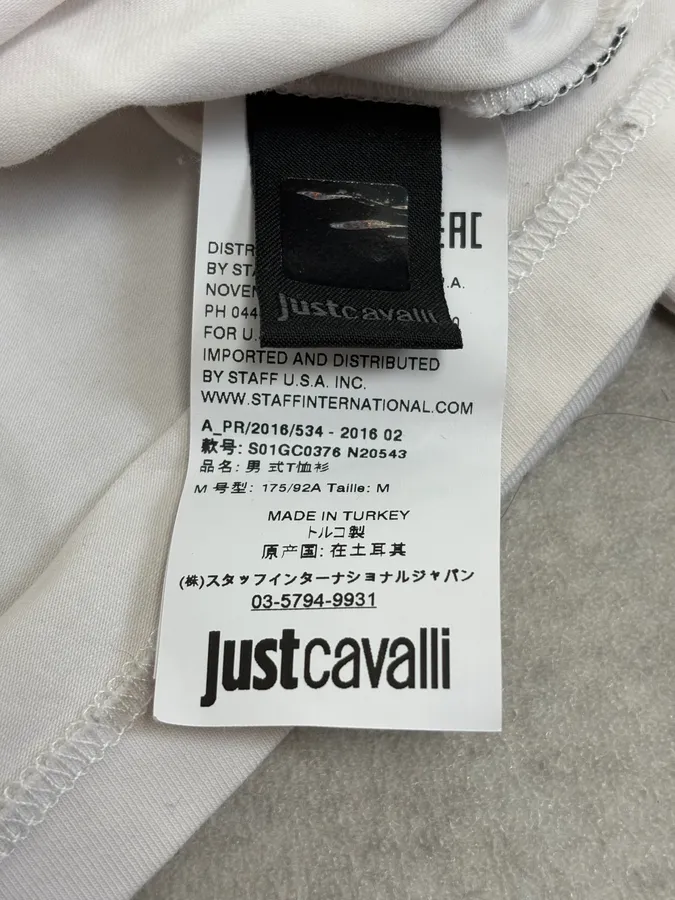 AW2016 Cavalli Metal Skull Print White Longsleeves - Image 11