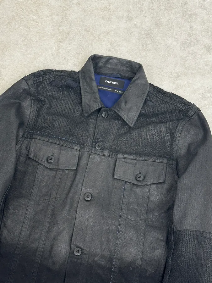 AW2016 Diesel Grey Black Gradient Trucker Jacket - Image 5