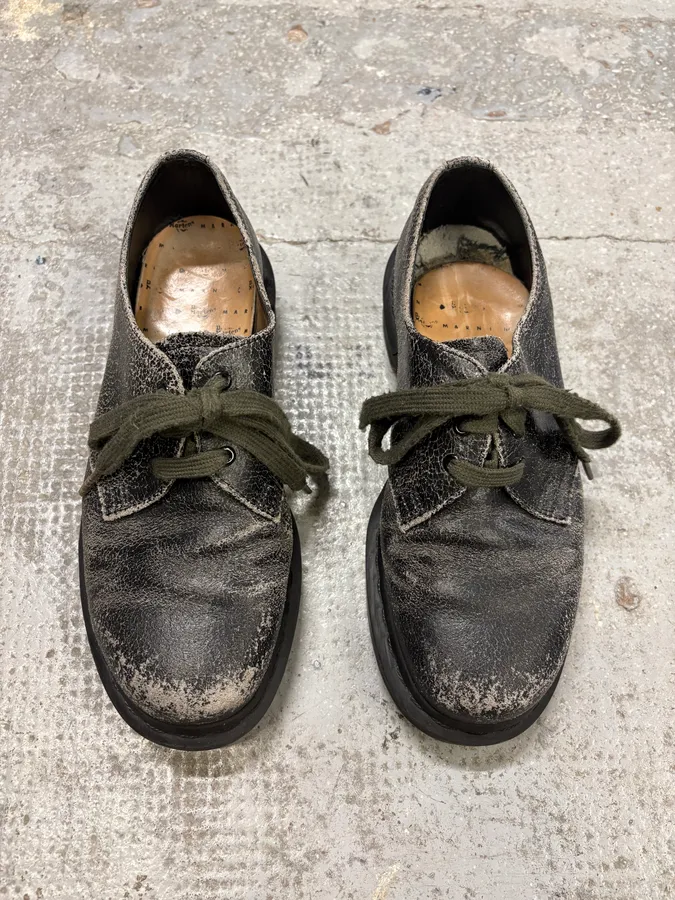 AW2016 Dr Martens Marni Black Eroded Leather Shoes - Image 2