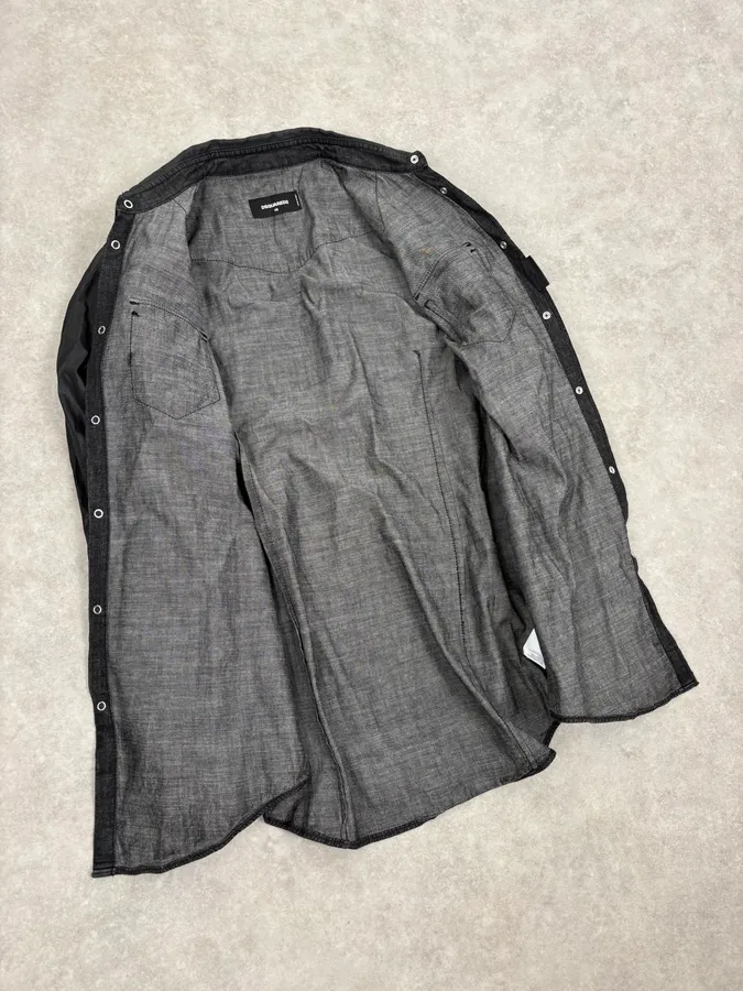 AW2016 Dsquared2 Black Waxed Shirt - Image 7