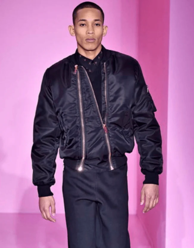 AW2016 Givenchy Black Asymmetrical 2 Zips Bomber Jacket