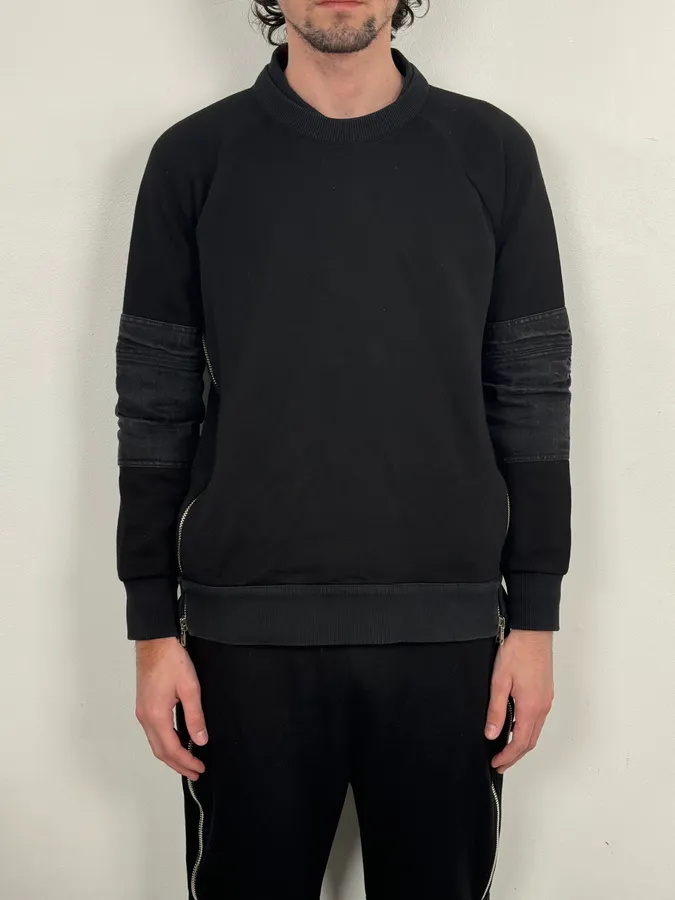 AW2016 Givenchy Black Back-Zip Denim Sweater by Riccardo Tisci - Image 2