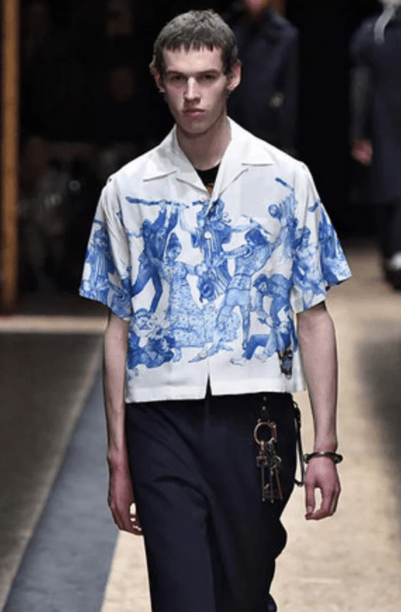AW2016 Prada Christophe Chemin The Important Ones/Banquet Of Thieves White & Blue Shirt - Image 2