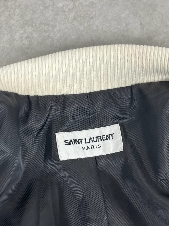 AW2016 Saint Laurent White Buttoned Teddy Jacket - Image 11