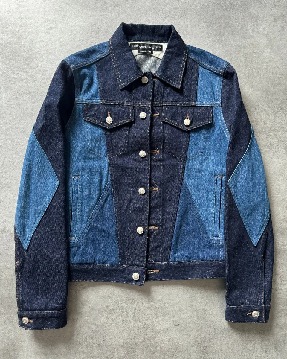 AW2017 Alexander McQueen Blue Juxtaposition Denim Jacket - Image 3