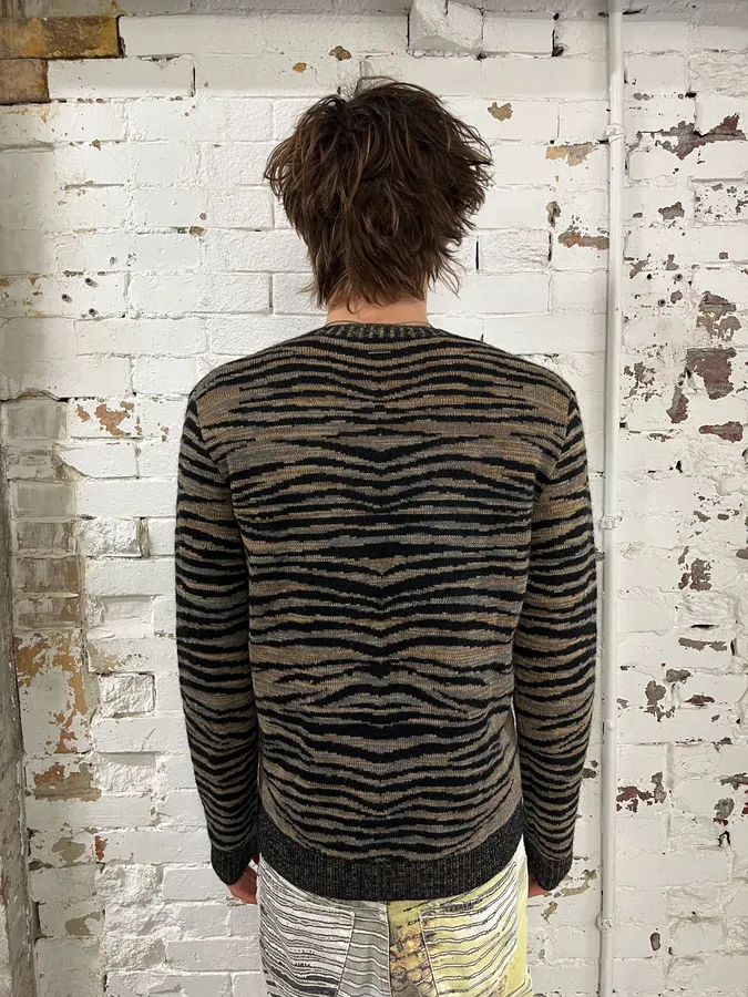 AW2017 Cavalli Brown & Black Tiger Sweater - Image 3