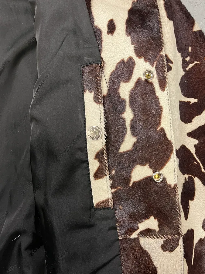 AW2017 Dsquared2 Cow White & Brown Pony Hair Leather Jacket - Image 11