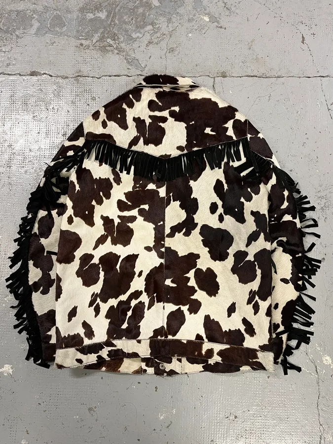 AW2017 Dsquared2 Cow White & Brown Pony Hair Leather Jacket - Image 7