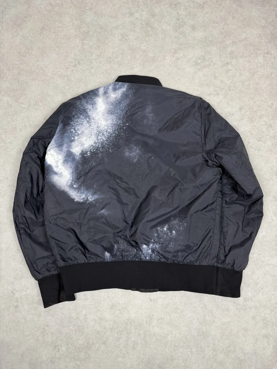 AW2017 Emporio Armani Black & White Abstract Reversible Bomber Jacket - Image 2