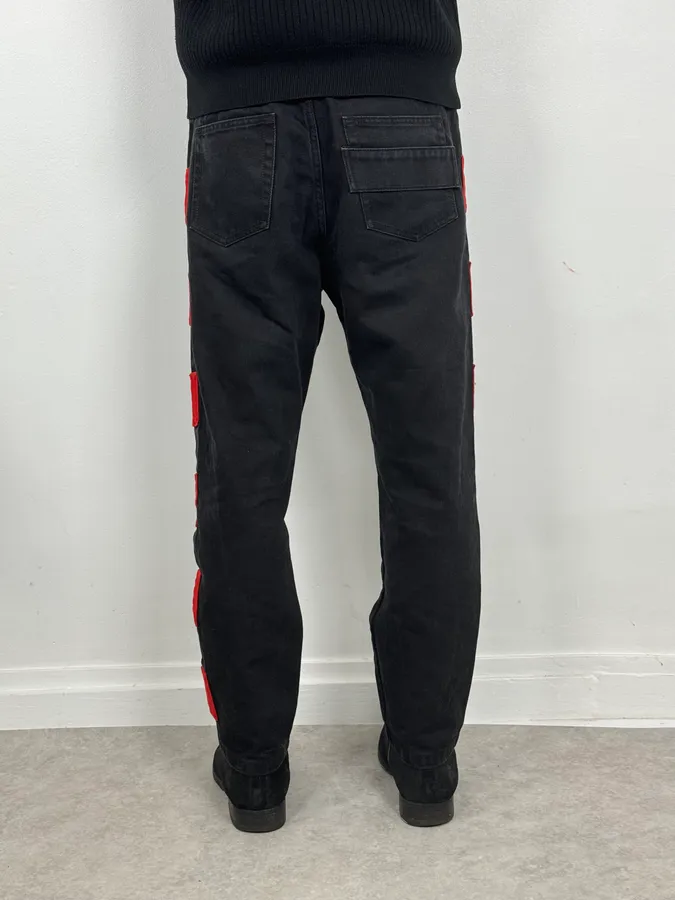 AW2017 Givenchy Black Denim Jeans with Red Patches by Riccardo Tisci - Image 4