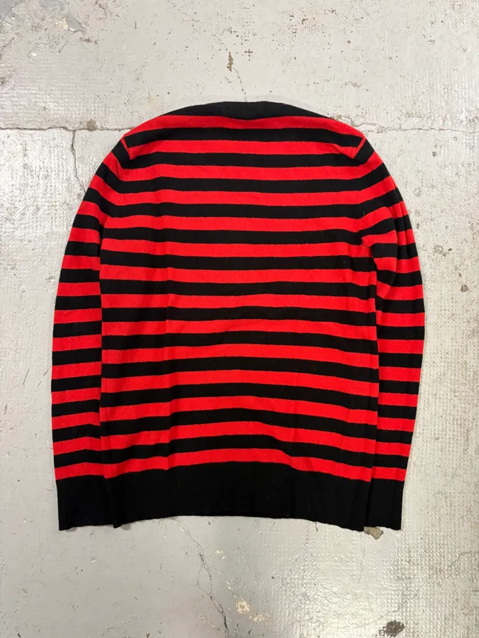AW2017 Givenchy Red Black Striped Cotton Sweater by Riccardo Tisci - Image 5