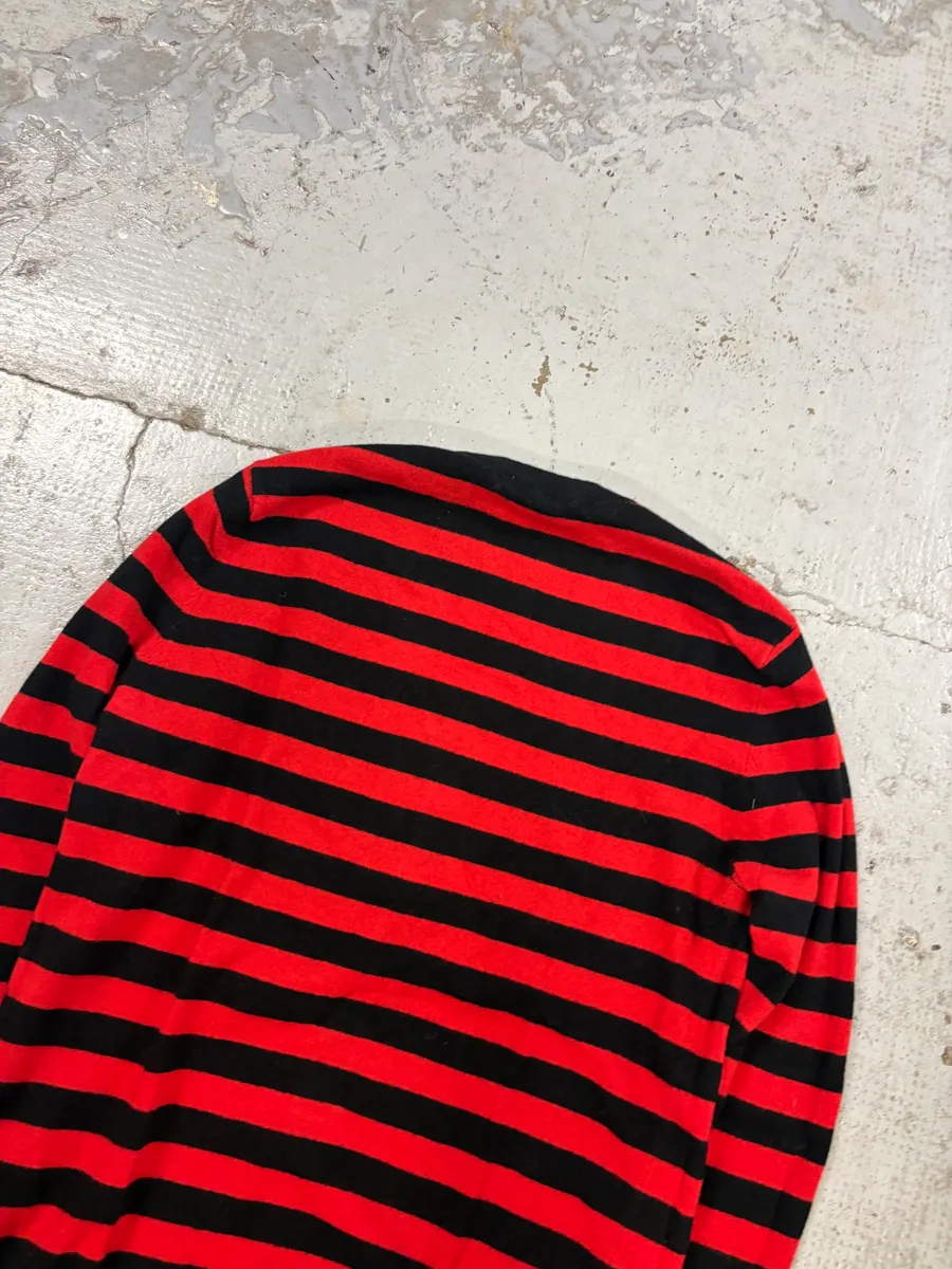 AW2017 Givenchy Red Black Striped Cotton Sweater by Riccardo Tisci - Image 6