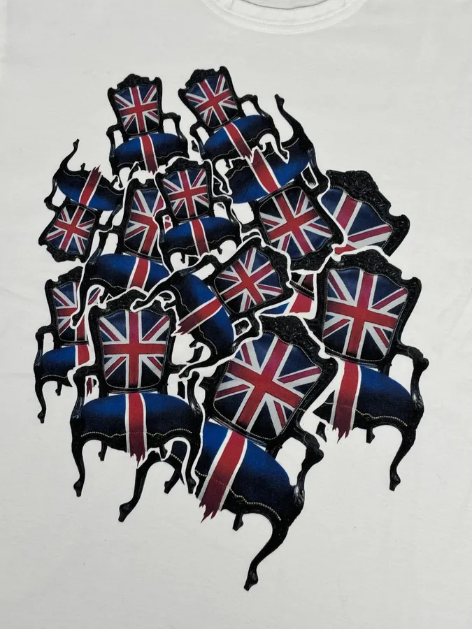 AW2017 Junya Watanabe White Union Jack Chair T-Shirt - Image 7
