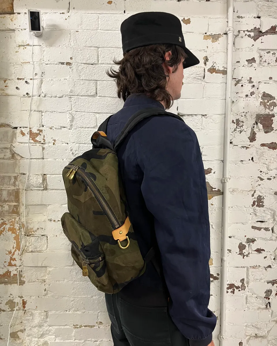 AW2017 Louis Vuitton X Supreme Khaki Camo Monogram Backpack - Image 4
