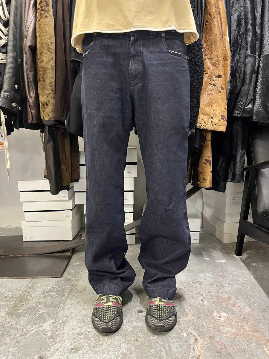 AW2017 Maison Margiela Signature Navy Brut Denim Jeans - Image 5