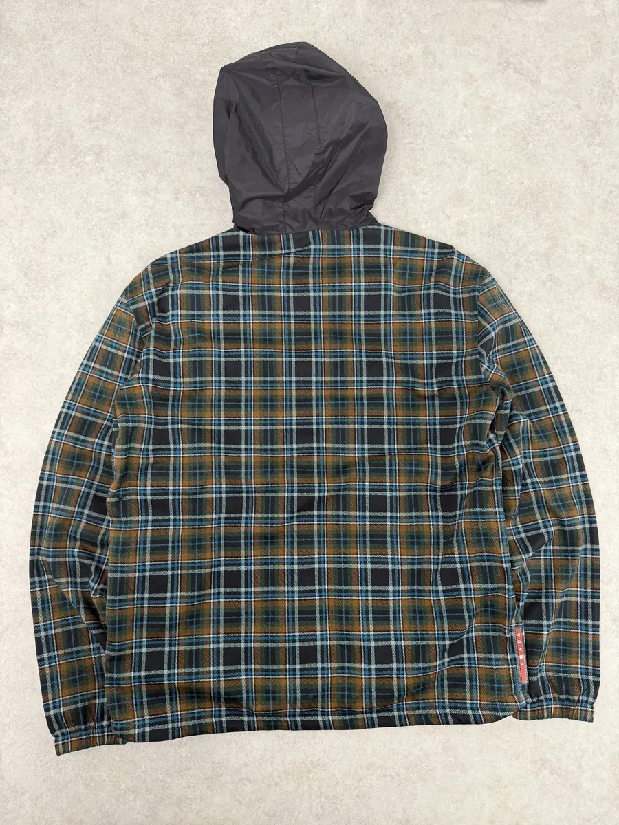 AW2017 Prada Black & Multicolor Reversible Checkered Windbreaker Jacket - Image 3