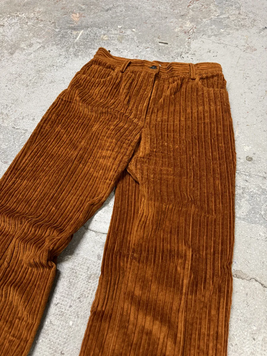 AW2017 Prada Cozy Orange Large Velvet Pants - Image 10