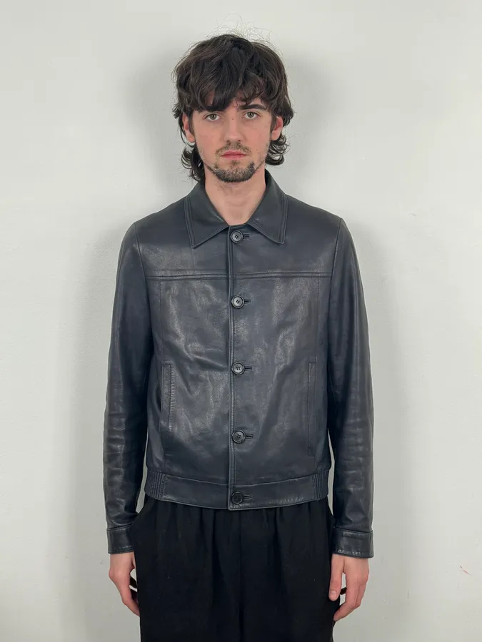 AW2017 Prada Dark Obscure Minimalist Leather Jacket - Image 2