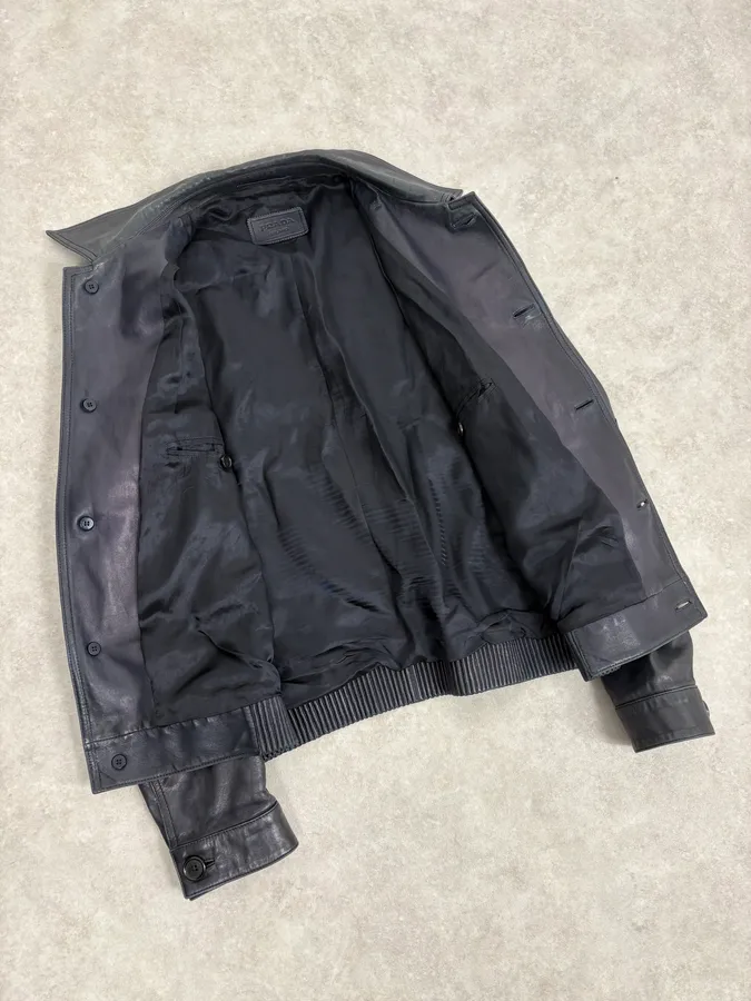AW2017 Prada Dark Obscure Minimalist Leather Jacket - Image 7