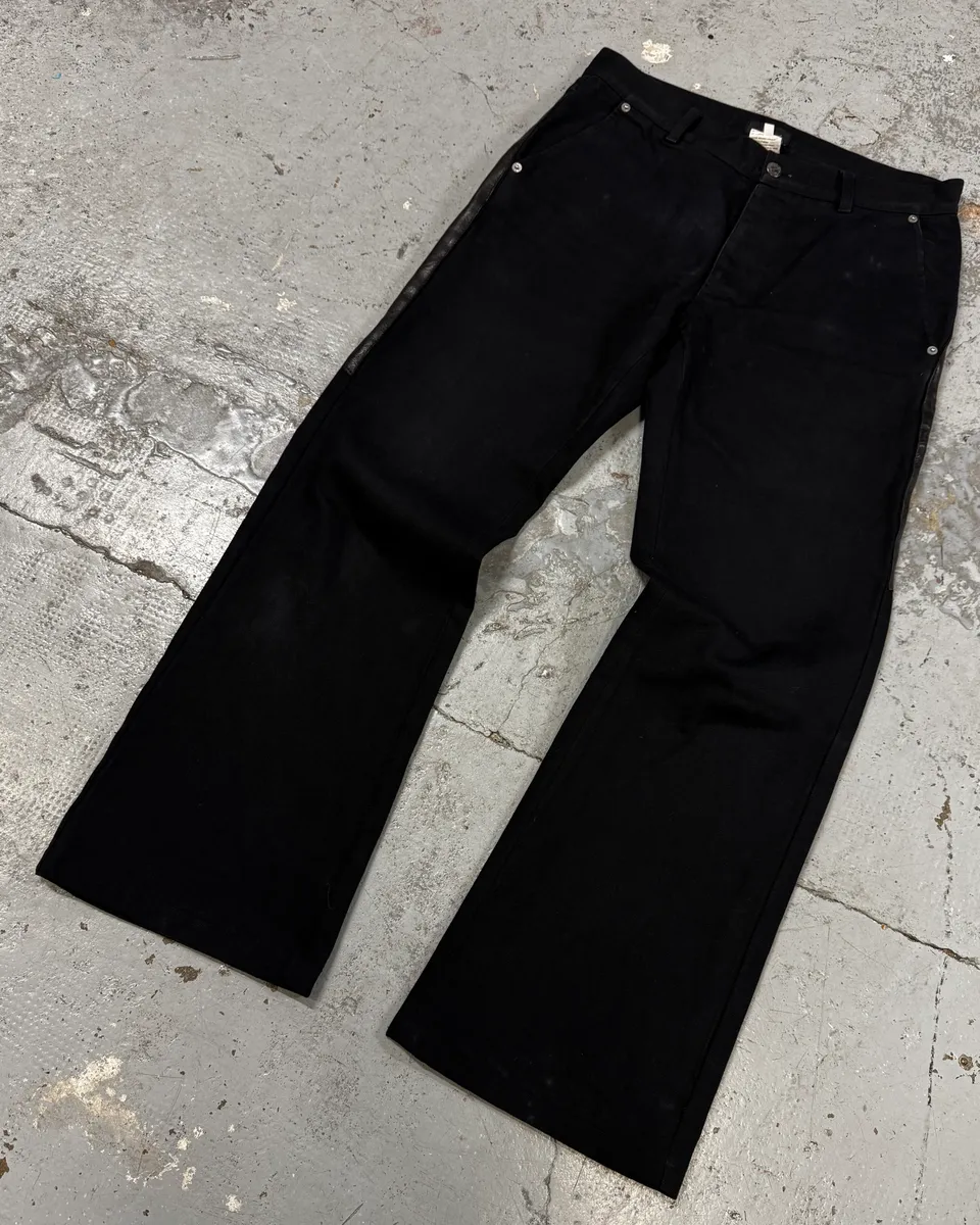 AW2017 Richmond Hybrid Black  Leather Back Pockets Pants - Image 5