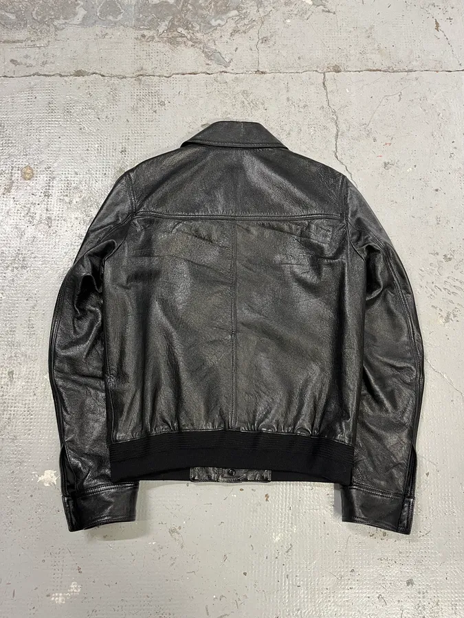 AW2017 Saint Laurent Black Lamb Leather Buttoned Trucker Jacket - Image 9